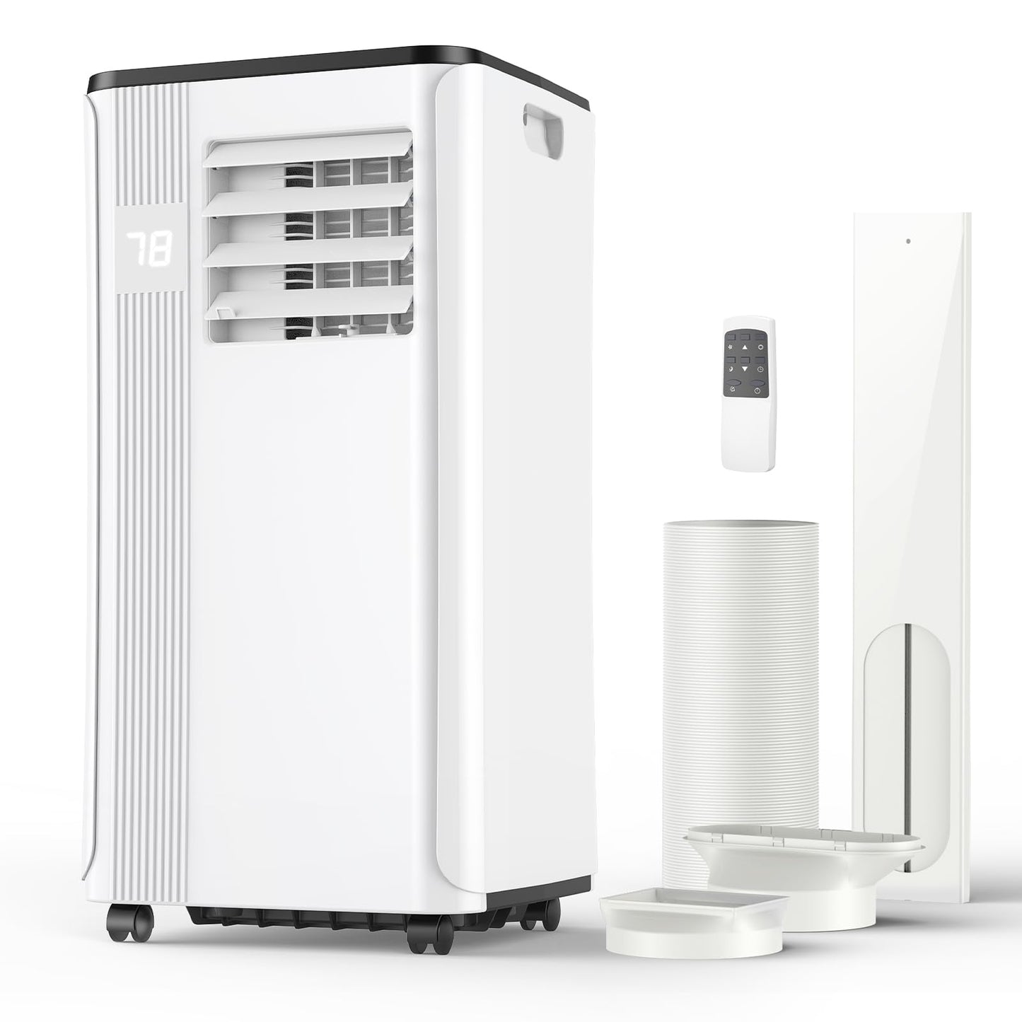 Portable Air Conditioners - 2025 Upgraded 10000 BTU Portable AC for Room up to 450 Sq. Ft, 3 in 1 AC Unit with 24H Timer, Smart Sleep Mode, Remote Control, Air Cooler for Bedroom Kitchen Small-Rooms