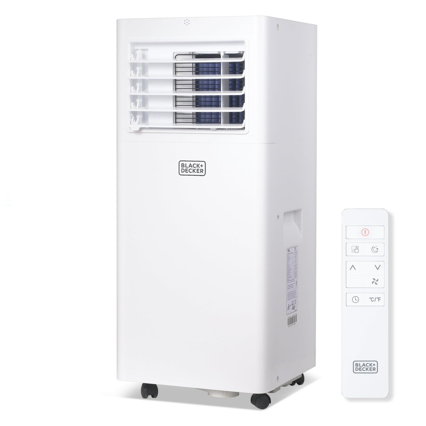 BLACK+DECKER Portable Air Conditioner, 8,000 BTU (5,100 BTU SACC) for Rooms Up To 350 Sq. Ft., Portable AC with Full Function Remote Control & Window Kit, BPACT05SM, White
