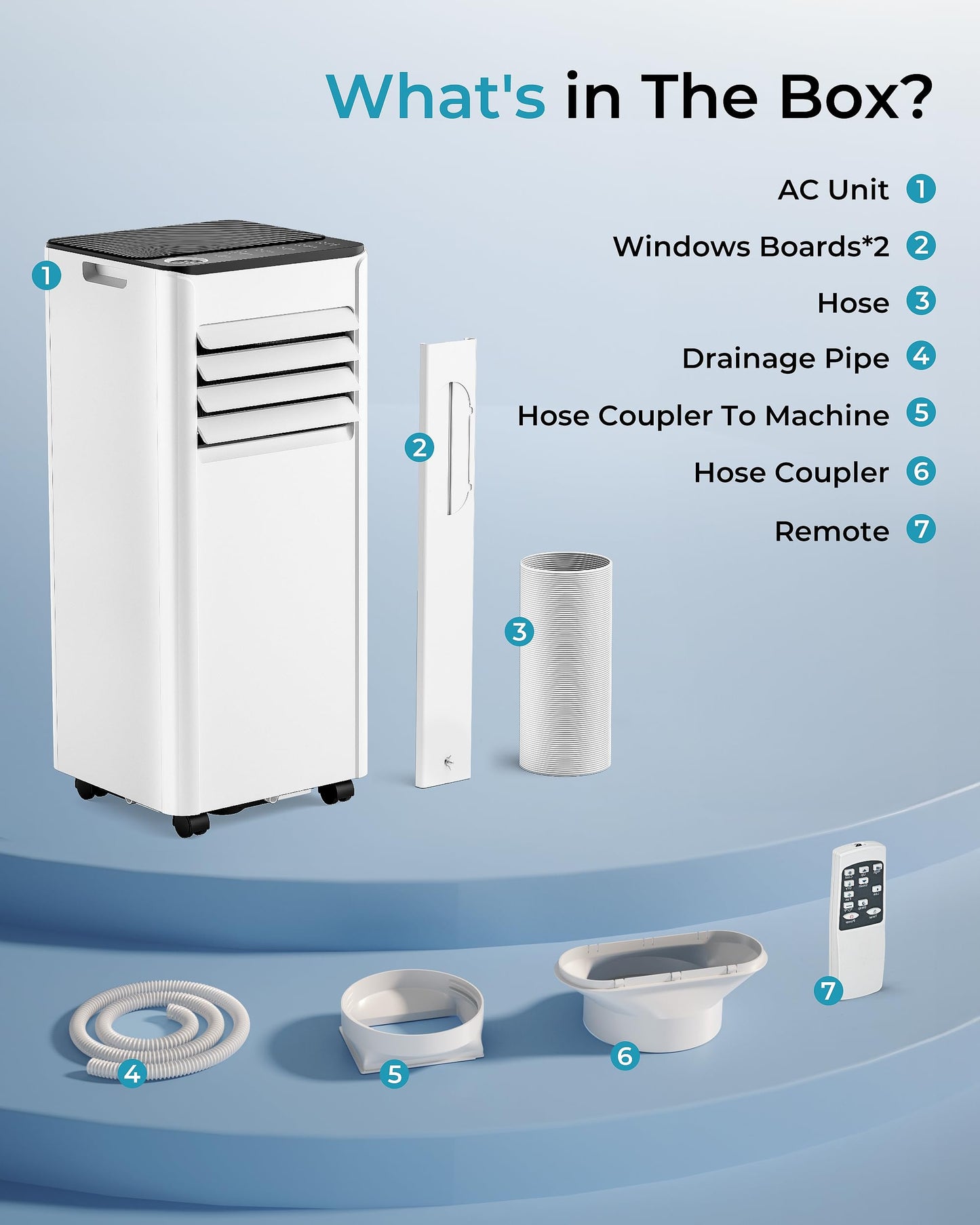 EUHOMY 10,000 BTU Portable Air Conditioners Up to 450 sq.ft, 3-1 Standing Smart Cooling AC with Remote, Dehumidifier, Fan, Air Conditioner Cools Room, 3 Modes, 24-hour timer, LED Display, Bedroom