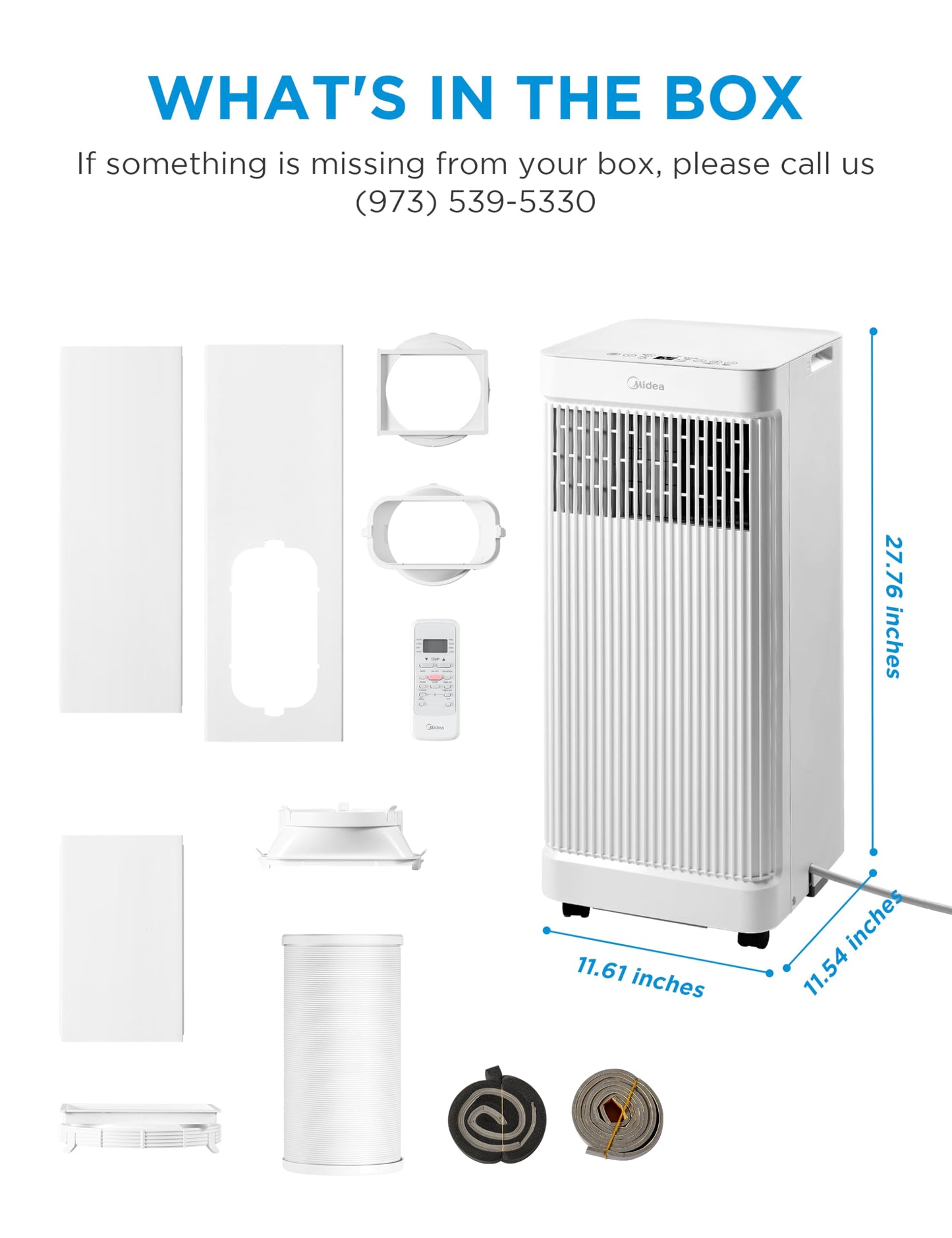 Midea MAP07S1AWT-A Air Conditioner, 10,000 BTU-Smart, White