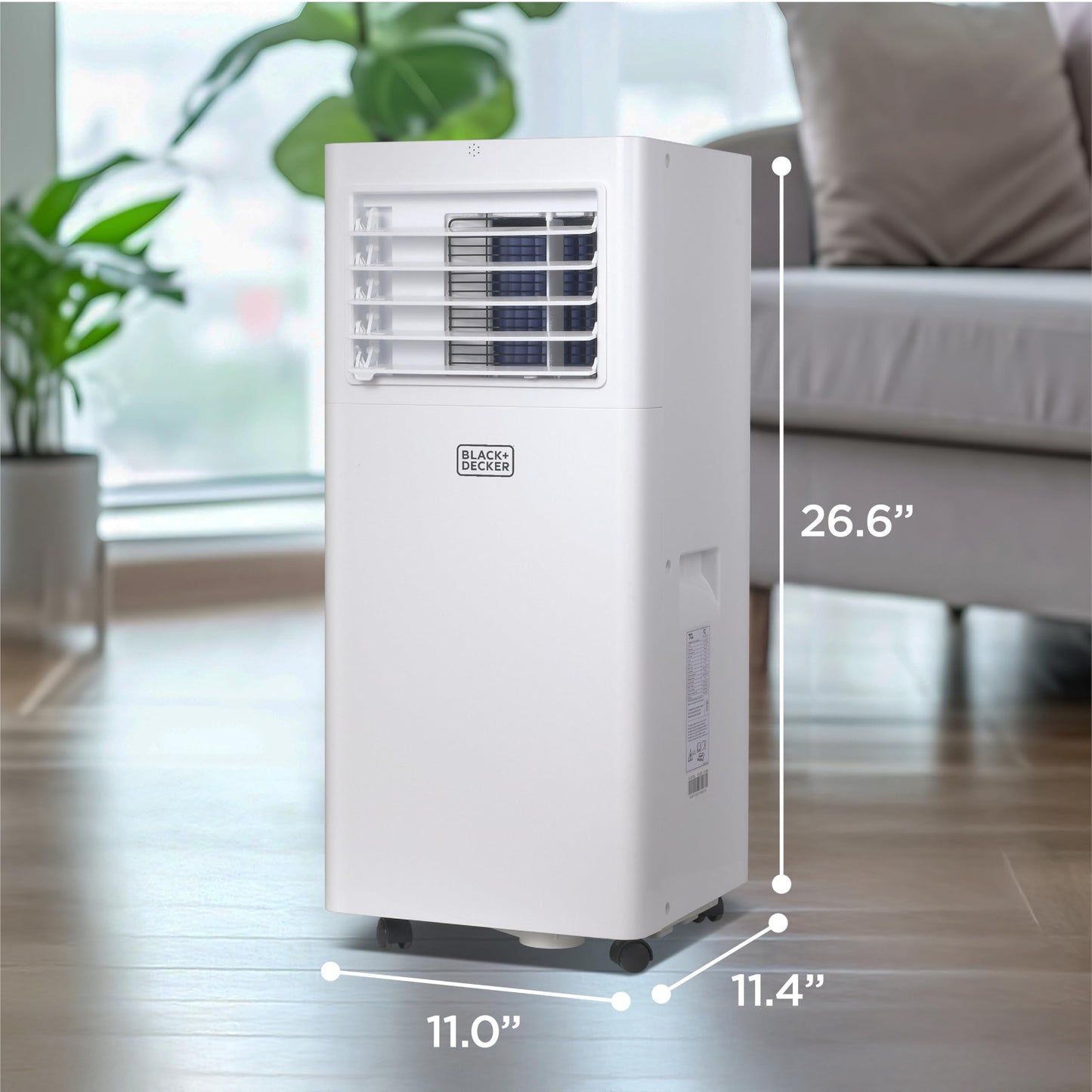 BLACK+DECKER Portable Air Conditioner, 8,000 BTU (5,100 BTU SACC) for Rooms Up To 350 Sq. Ft., Portable AC with Full Function Remote Control & Window Kit, BPACT05SM, White