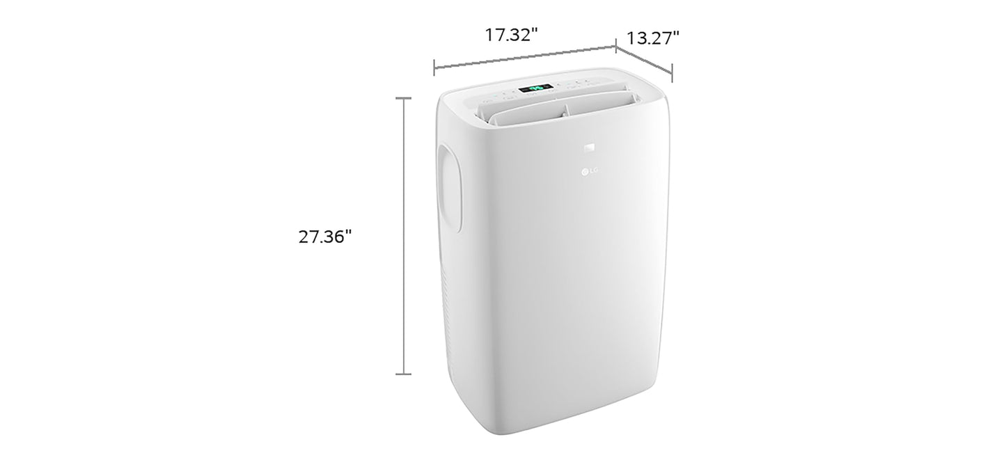 LG 7,000 BTU Portable Air Conditioner, 115V, Cools 300 Sq.Ft. (12' x 25' Room Size), Portable Air Conditioner for Home with Quiet Operation, LCD Remote Control, and Window Installation Kit, White
