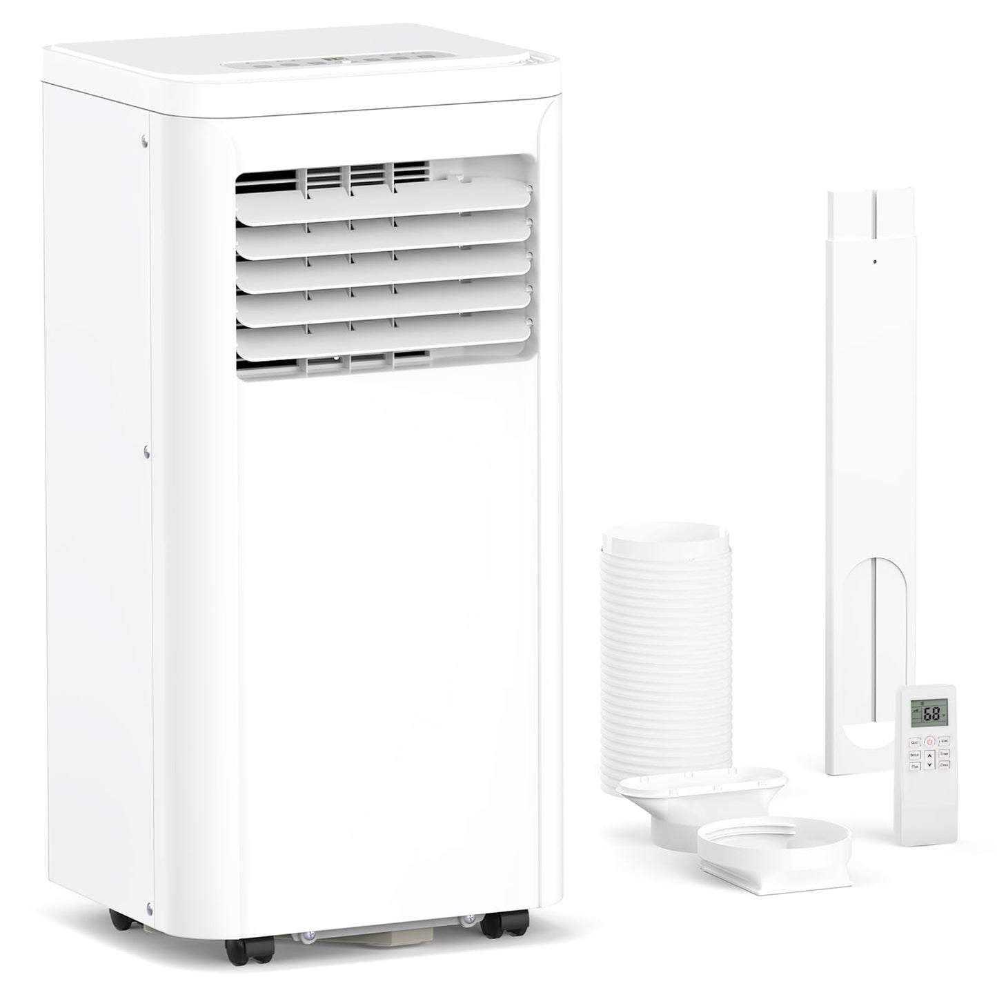 ZAFRO 8,000 BTU Portable Air Conditioners, 4 Modes Portable AC Unit with Fast Cooling/Energy Efficient/Remote/24Hrs Timer for Bedroom/Dorms/Indoor Rooms, White