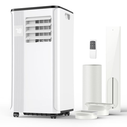 Portable Air Conditioners - 2025 Upgraded 10000 BTU Portable AC for Room up to 450 Sq. Ft, 3 in 1 AC Unit with 24H Timer, Smart Sleep Mode, Remote Control, Air Cooler for Bedroom Kitchen Small-Rooms
