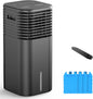 24" Windowless Portable Air Conditioner, 15H Timer & 120°Oscillation, 3-IN-1 Portable AC Unit with Remote, 2-Gal Tank, 3 Modes & 3 Speeds, Ultra-Quiet Ventless Swamp Cooler for Home Office, Onyx