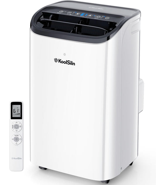 12,000 BTU Portable Air Conditioner Cools Up to 550 Sq.Ft, Auto-Evaporation Low Noise Portable AC Unit with Remote Control Fits for Large Room, Office, Garage,White