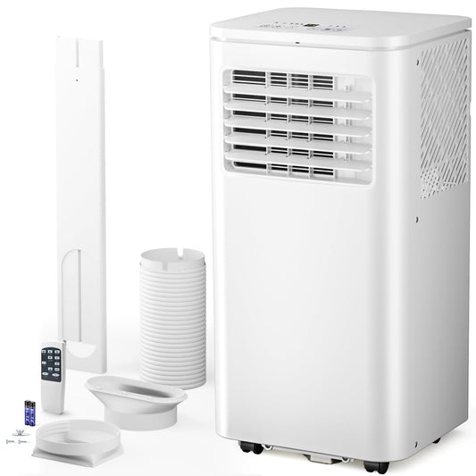Portable Air Conditioner 8000 BTU, Remote Control, Fan Mode, Cools 350sq. ft, 24 Hour Timer, Quiet Operation,Window, 2 Fan Speed for Bedroom Office Home Dorm