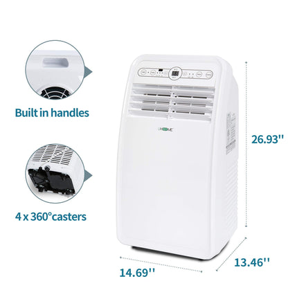 Uhome 2024 New Portable Air Conditioner, 8000 BTU Compact AC Unit with Cooling, Dehumidifier, Fan, Remote Control and Window Mount Kit Included, White