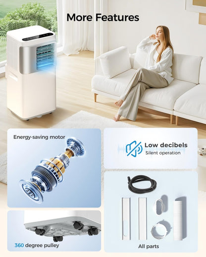 Portable Air Conditioners 16,000 Btu AC Unit 5 in 1 Wifi Smart Air Conditioner with APP, Fan & Dehumidifier, Remote, 24H, Window Kits Included Cooling for Large Room Indoor