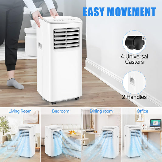 8500 BTU Portable Air Conditioners, 3-In-1 Cooling AC Unit with Fan & Dehumidifier, Air Conditioner Remote Control & Sleep Mode, Cools up to 450 sq.ft, Installation Kit for Rooms/Studios/Offices