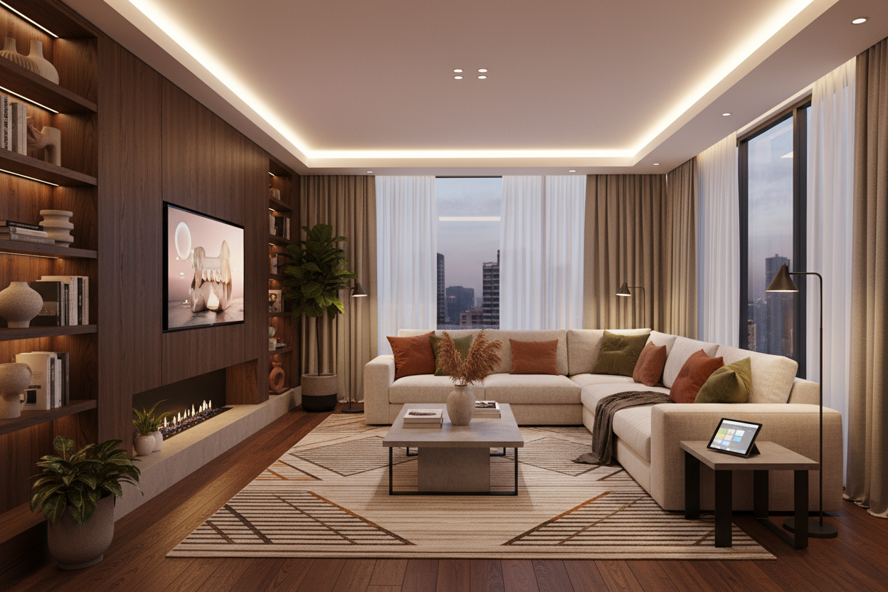 smart cozy home interior